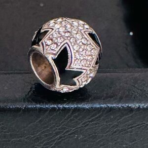 Brighton Black Enamel Charm with crystal Cross design